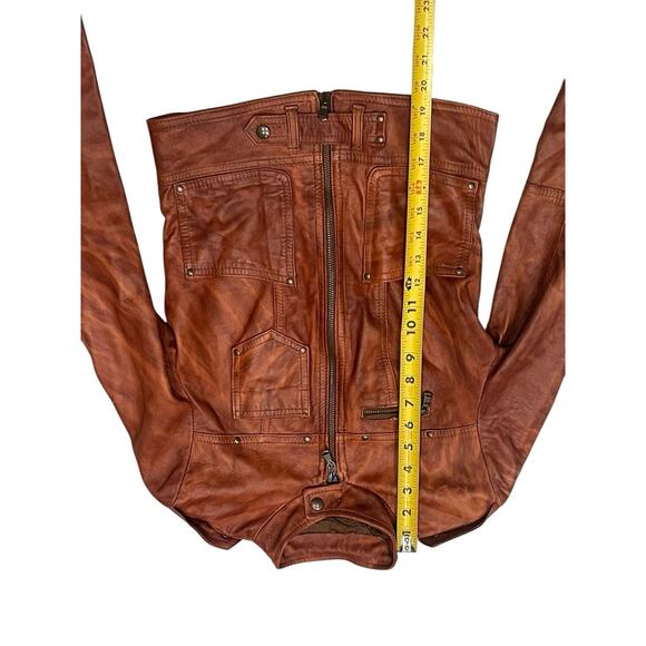 M&R MODA IN PELLE FIRENZE Leather Jacket SZ 42 Brown Made Italy - Picture 10 of 11
